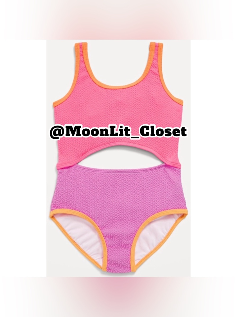 1️⃣7️⃣7️⃣ Textured Jacquard Cutout One-Piece Swimsuit for Girls Girls Large